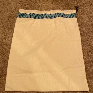 Tory Burch dust bag with aqua blue and purple trim